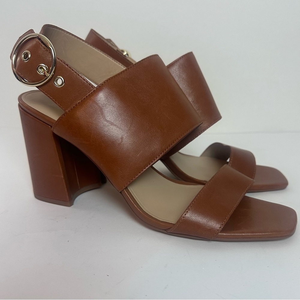 ♦️ Banana Republic Size 11 Two-Strap Block Heel Sandal Brown
